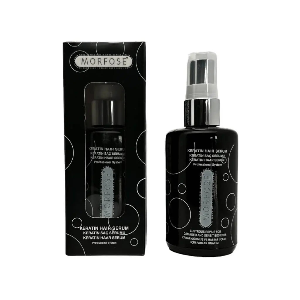 Morfose Keratin Haarserum in eleganter Flasche für gesundes Haar und optimale Haarpflege.