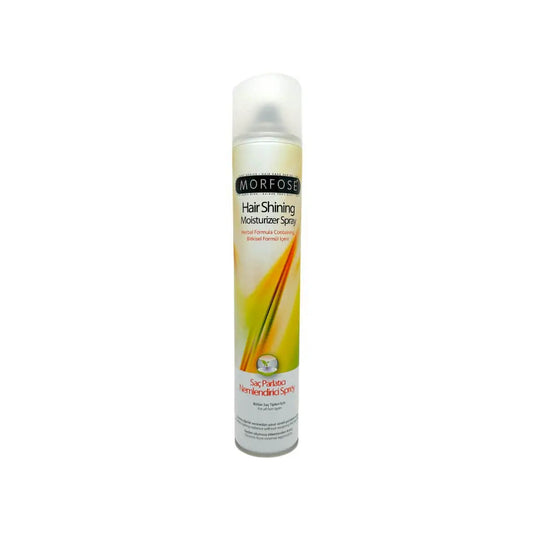 Morfose Glanz-Haarspray 400 ml für brillanten Glanz und frizzfreies Haar in einer eleganten Sprayflasche.