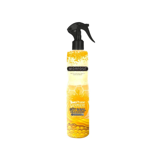 Morfose Milk & Honey 2-Phase Conditioner in 400 ml Flasche, ideal für feuchtigkeitsspendende Haarpflege.