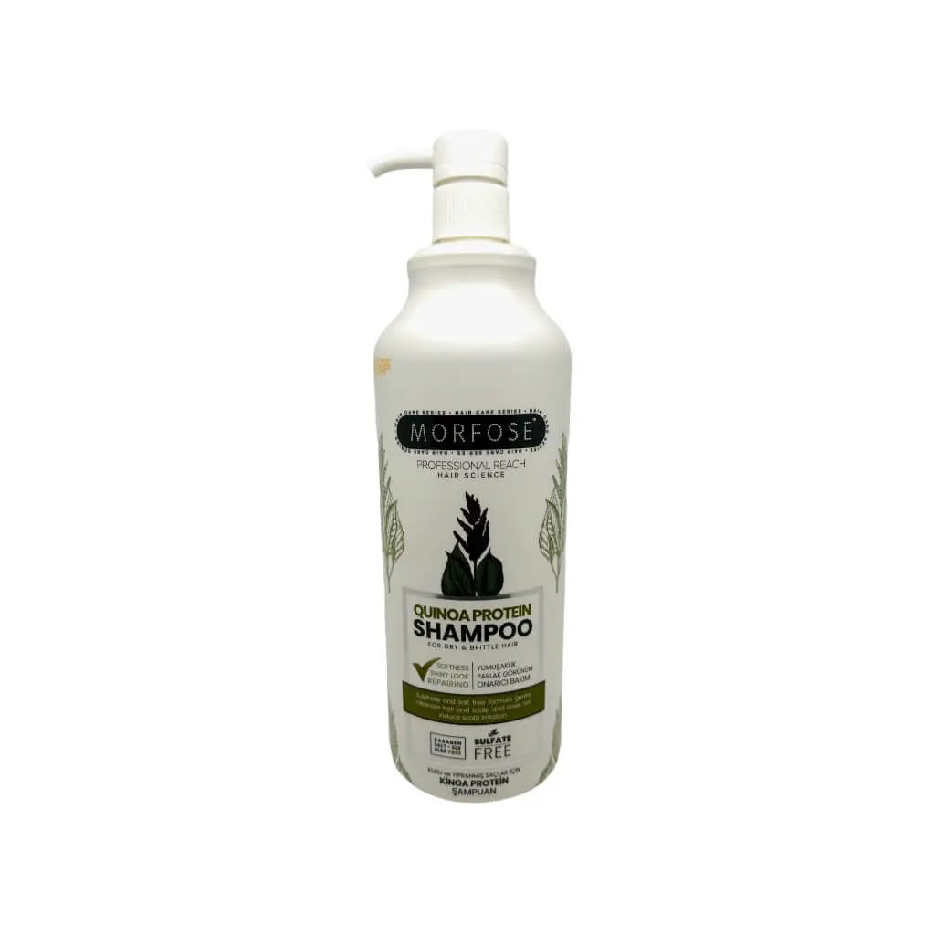 Morfose Quinoa Protein Shampoo in 1000 ml Flasche für intensive Haarpflege, sulfatfrei und vegan.