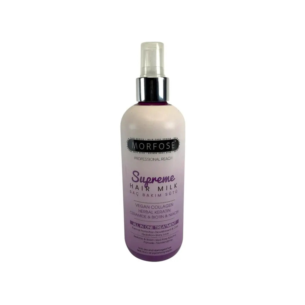 Morfose Supreme Hair Milk - Premium Haarpflege in einer eleganten Flasche für gesundes, strahlendes Haar.