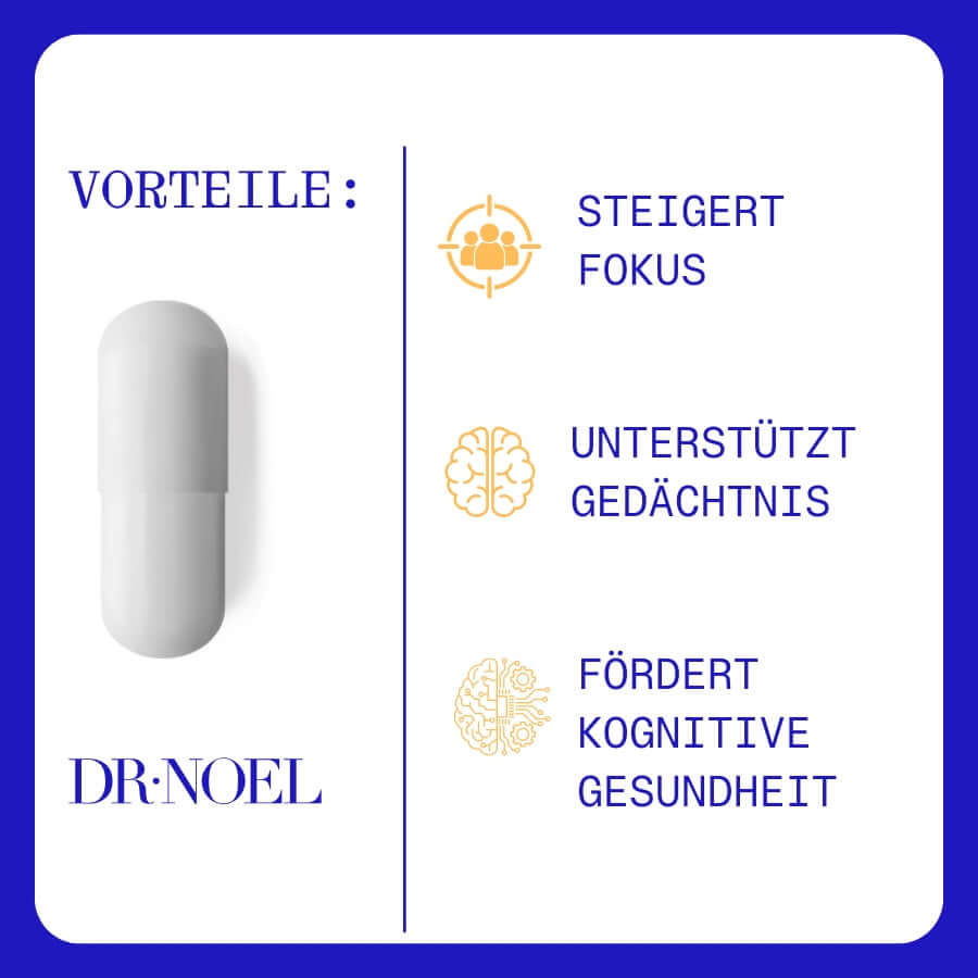 Nahaufnahme der NEUROGUARD+ Kapseln, ideal für die tägliche kognitive Unterstützung.
