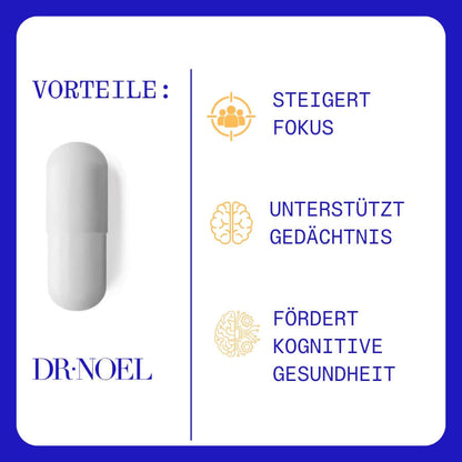 Nahaufnahme der NEUROGUARD+ Kapseln, ideal für die tägliche kognitive Unterstützung.