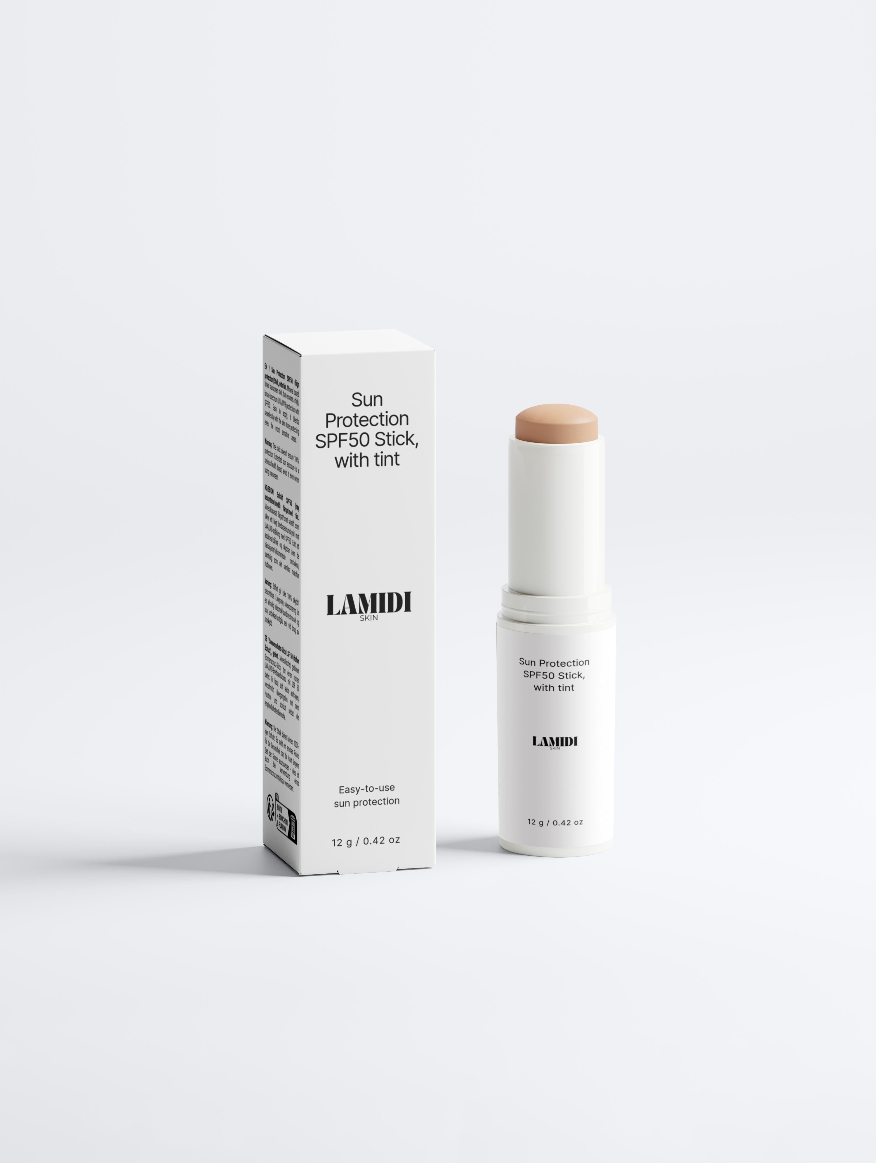 Mineralischer Sonnenschutz Stick SPF50 von Lamidibeauty für effektiven UV-Schutz und optimale Hautpflege.