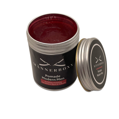 Hochwertige Verpackung der Männerboxx Haarstyling Pomade, ideal für jeden modernen Männerstyle.