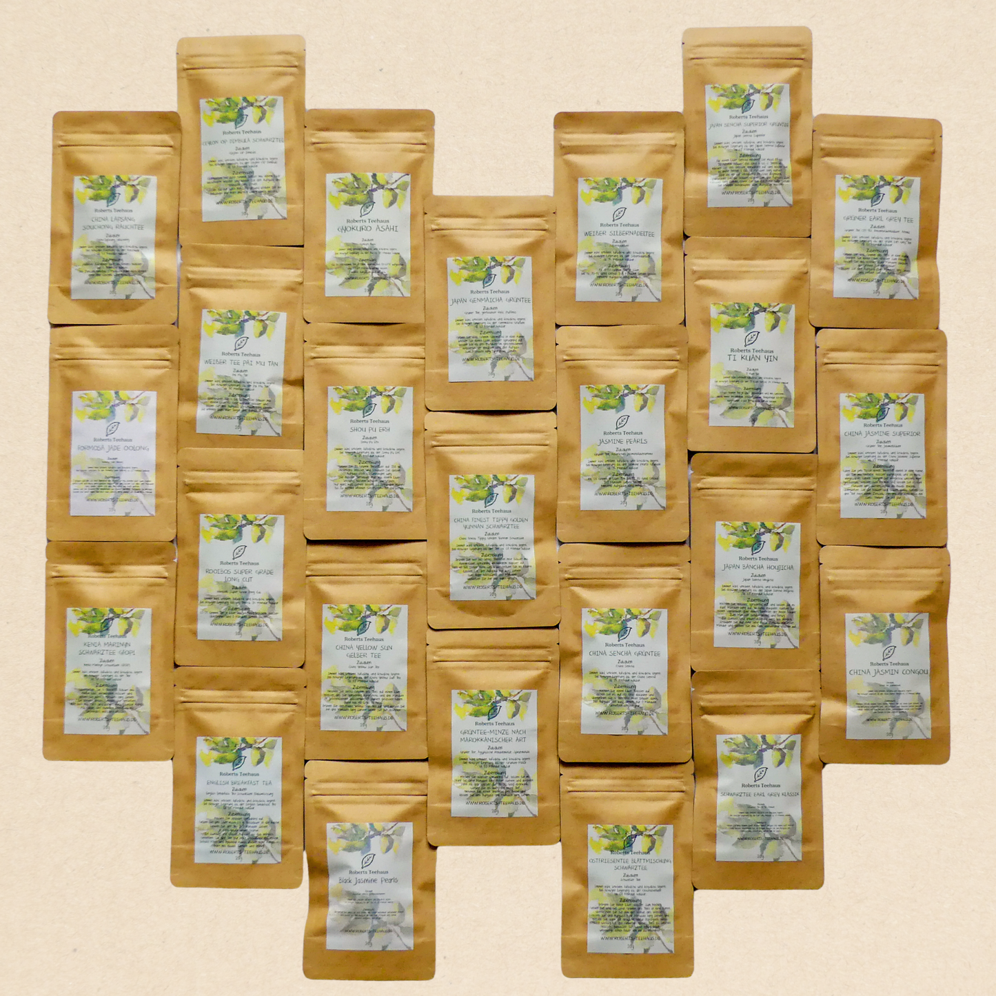 Ekovita Premium Tee Probierpaket mit 25 exklusiven Teesorten von Roberts Teehaus, ideal zum Teesorten kaufen.