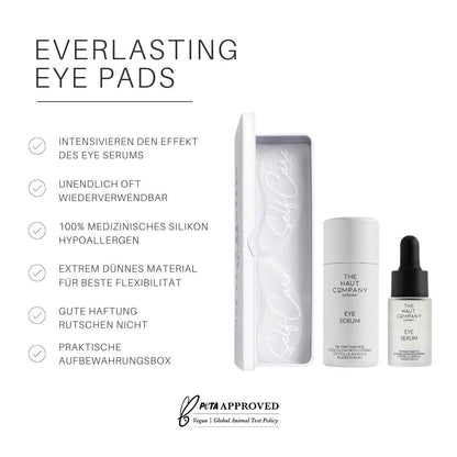 Close-up der Eye Pads von ekovita, angereichert mit Hyaluronsäure für intensive Feuchtigkeit.