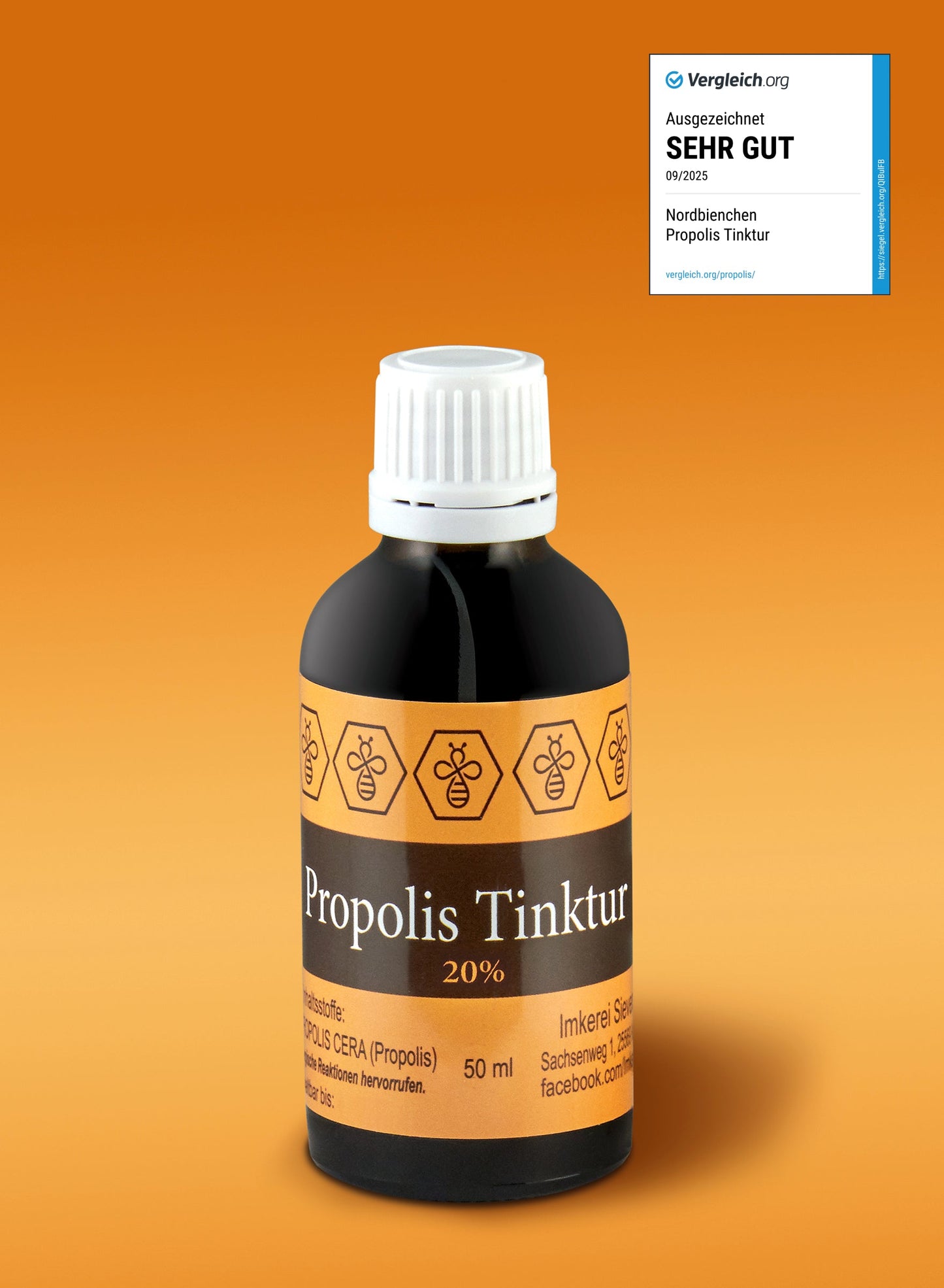 Ekovita Propolis Tinktur zusammen mit Kräutern für eine natürliche Immununterstützung.