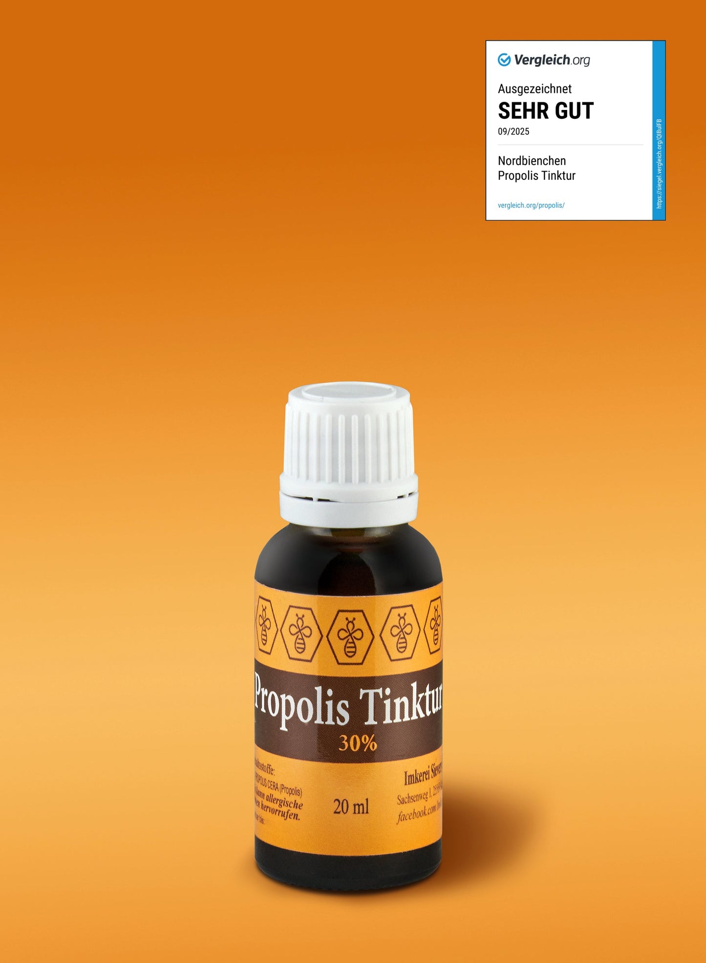 Die natürliche Färbung der Propolis Tinktur, die ihre Qualität und Reinheit verdeutlicht.