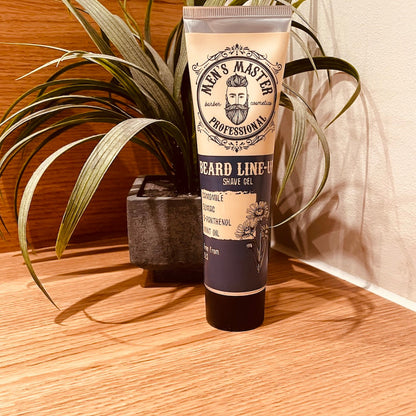 Nahaufnahme des Rasiergels von Männerboxx, das für eine optimale Rasur sorgt und Hautreizungen minimiert.