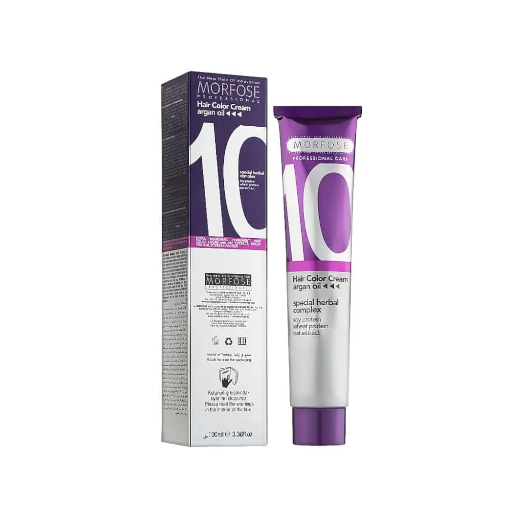 Morfose Haarfarbe Creme 10 Arganöl 100 ml in leuchtendem Rot für lebendiges Haar.