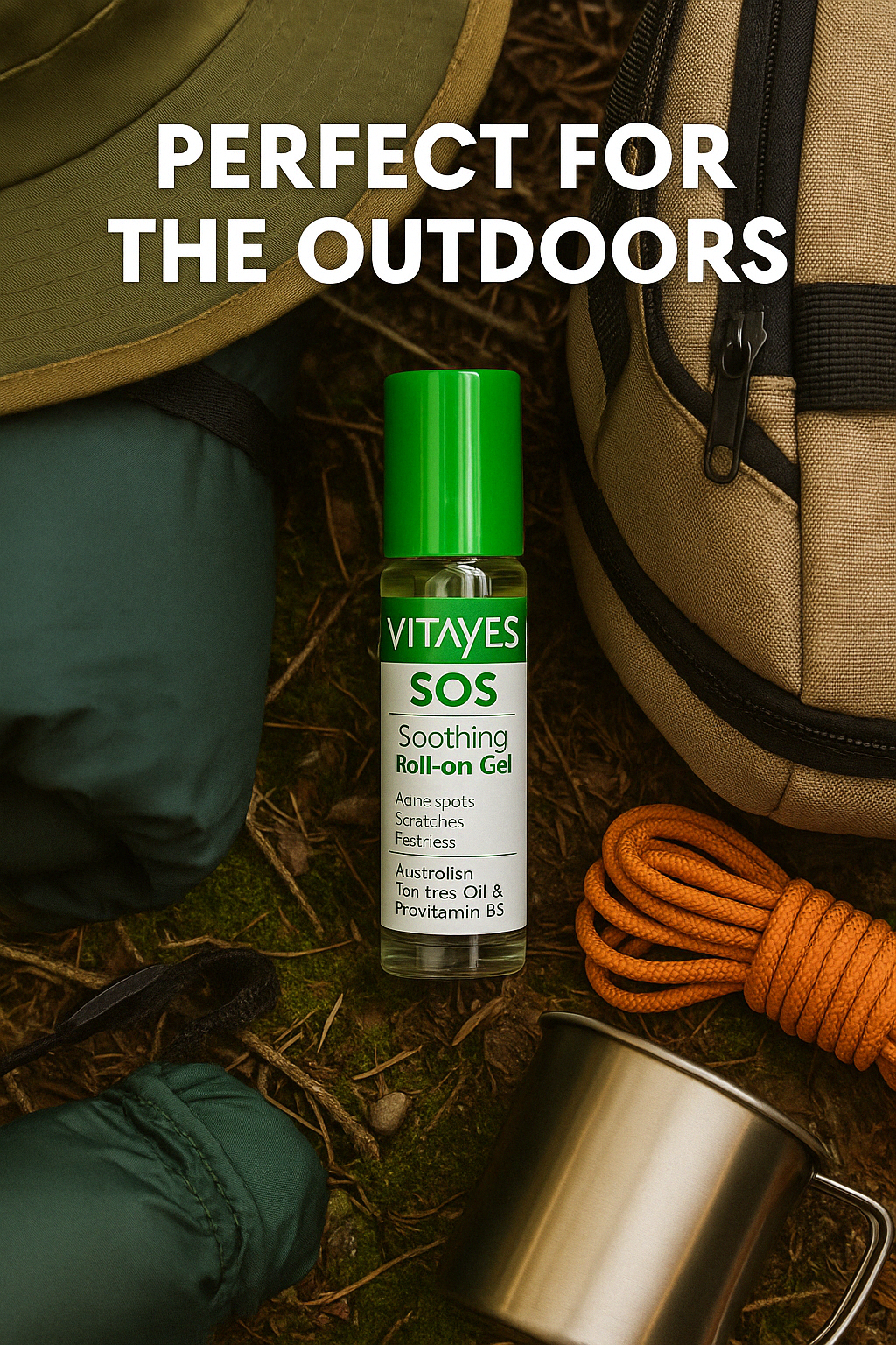 Detailansicht des Teebaumöl Roll-Ons zeigt die Premium Qualität und Inhaltsstoffe