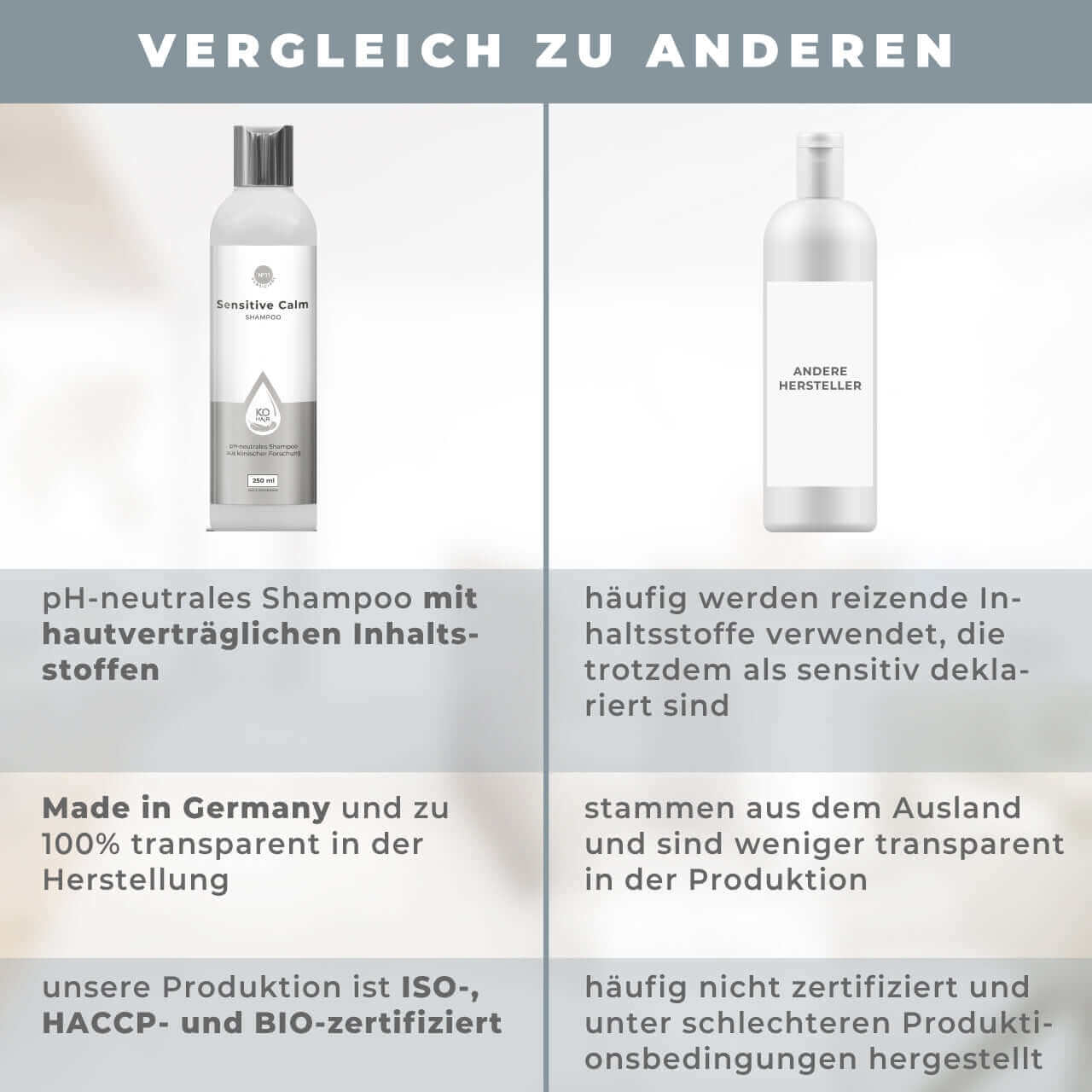 Anwendung des Sensitive Calm Shampoos auf handtuchtrockenem Haar für sanfte Reinigung.