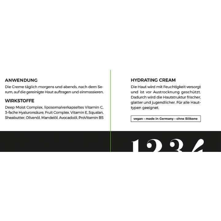 Anwendung der KÖ-KLINIK Hydrating Cream auf einer Hand, zeigt die leichte und angenehme Textur.