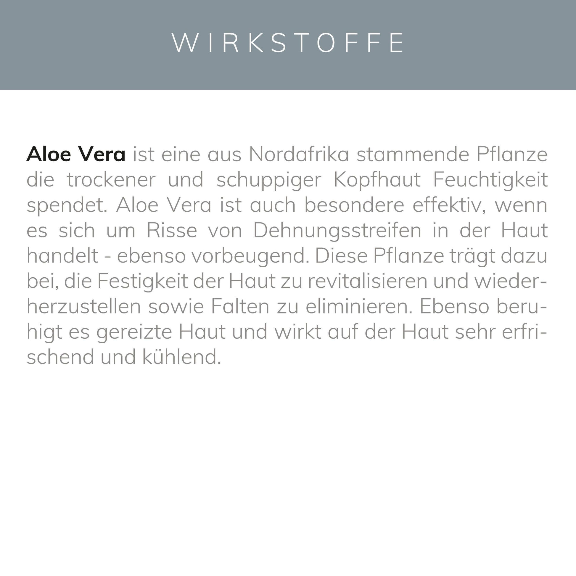 Verpackung des KÖsmetik Aloe Vera Sprays zeigt die natürliche Zutatenliste