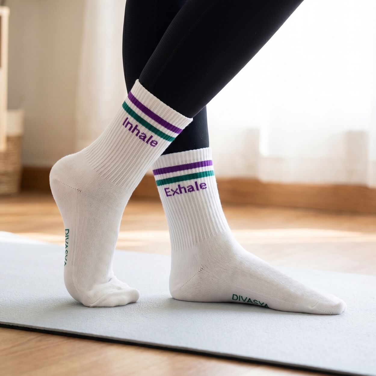 Socken mit Yoga-Motiv: Inhale Exhale | Namasté | 3 Farben