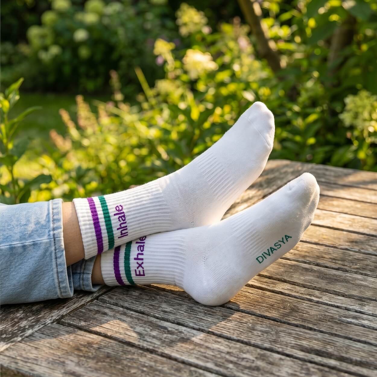 Socken mit Yoga-Motiv: Inhale Exhale | Namasté