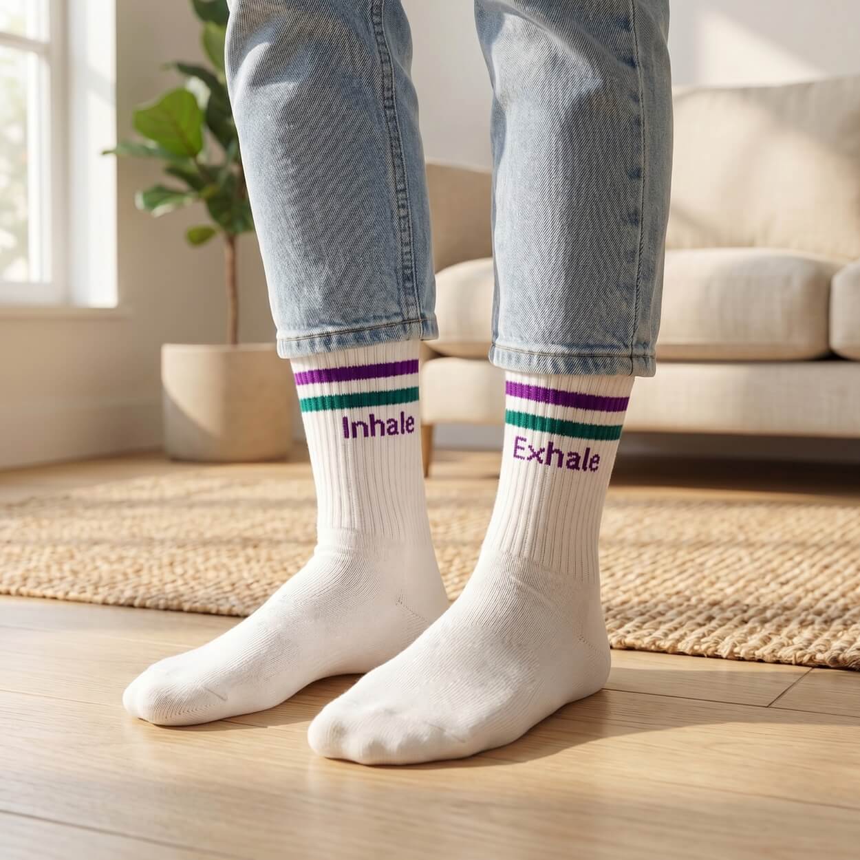 Socken mit Yoga-Motiv in 2 Varianten: Inhale Exhale | Namasté