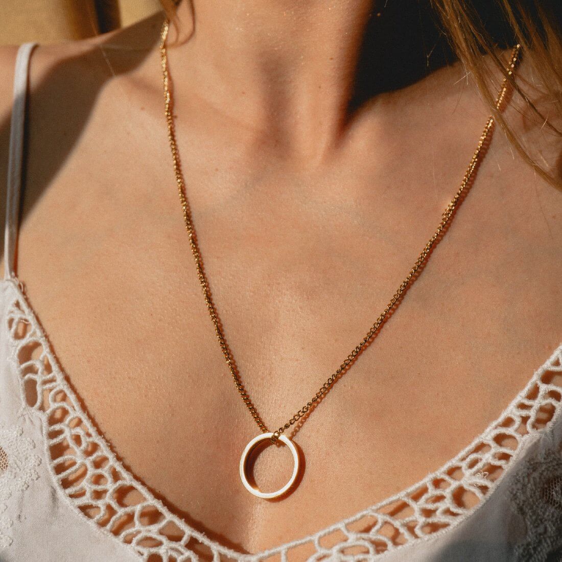 Kette mit Ring | vergoldet | Be here right now