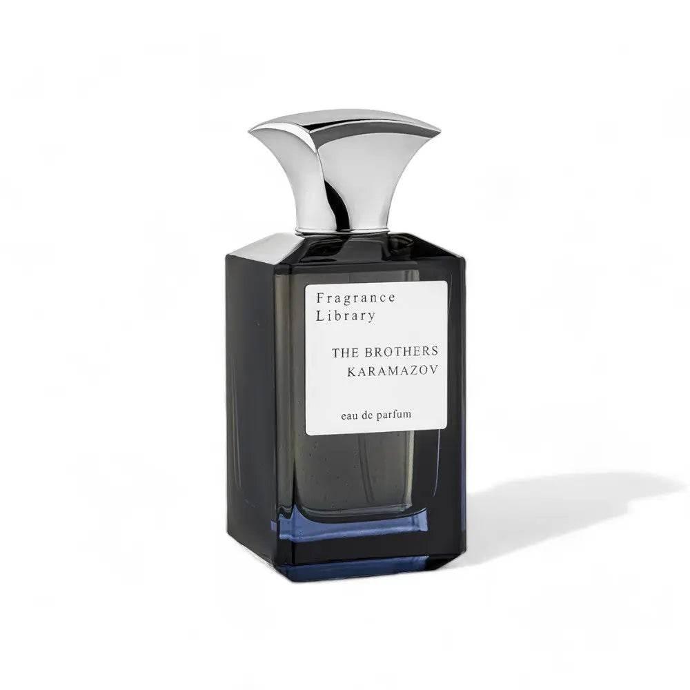 Elegante Flasche des The Brothers Karamazov Eau de Parfum von BLACK ELIXIR, unisex Duft mit intensiven Aromen.