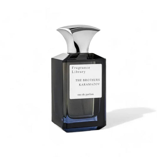 Elegante Flasche des The Brothers Karamazov Eau de Parfum von BLACK ELIXIR, unisex Duft mit intensiven Aromen.