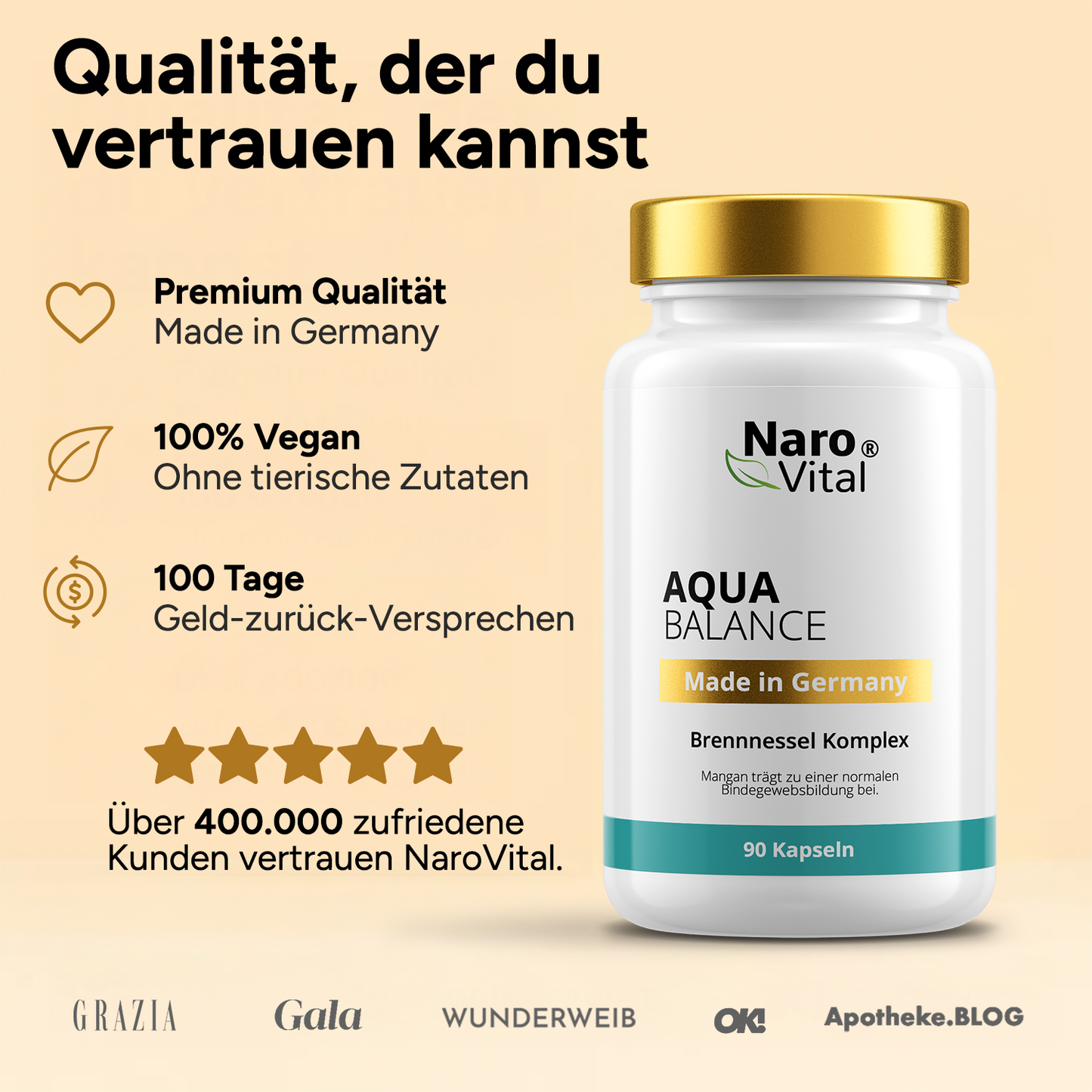 Brennnessel Komplex Supplement zeigt Vitamine zur Unterstützung der Gesundheit