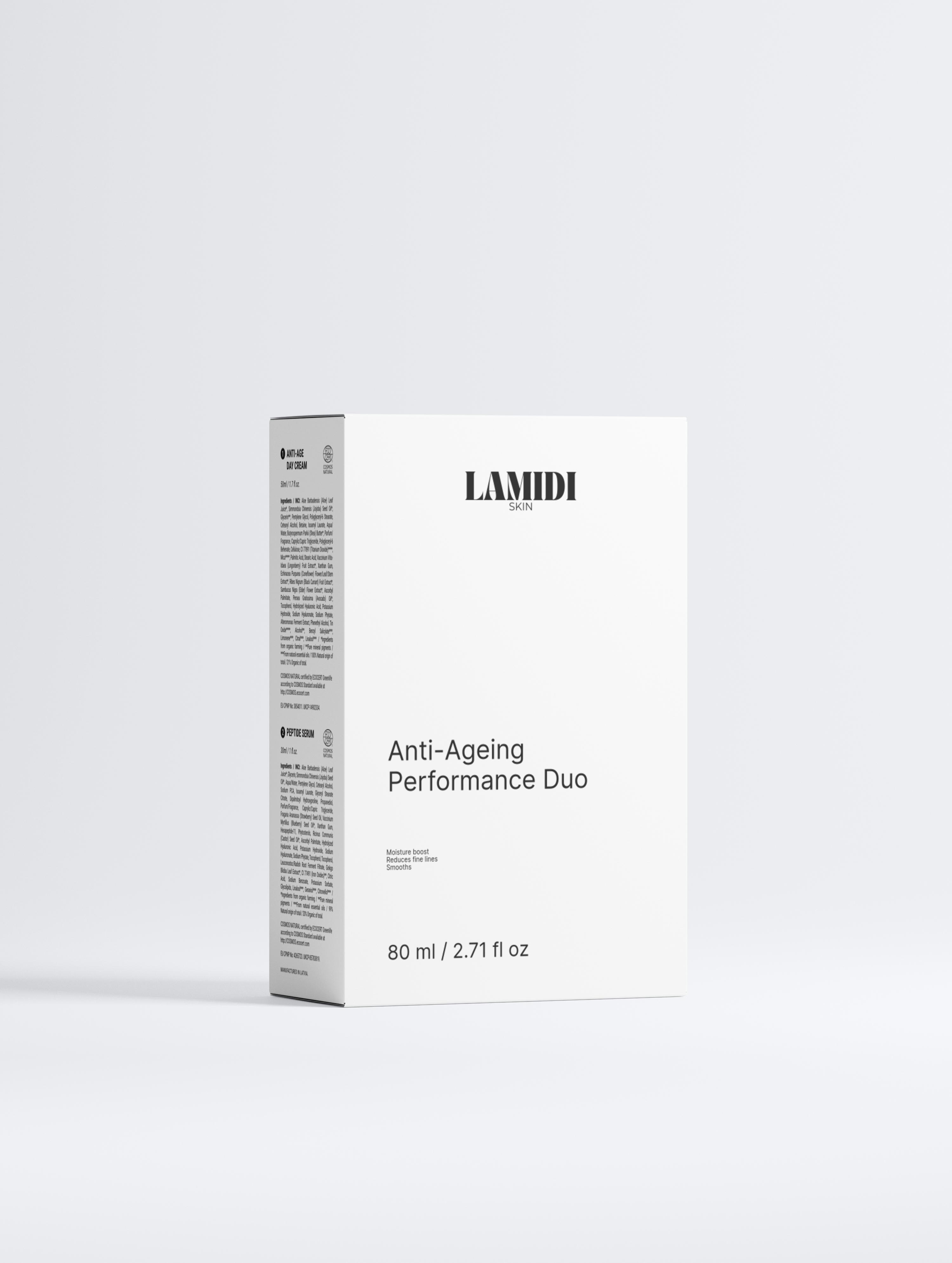 Anti-Age Performance Bundle von Lamidibeauty zur Verbesserung der Hautelastizität und Faltenreduzierung.