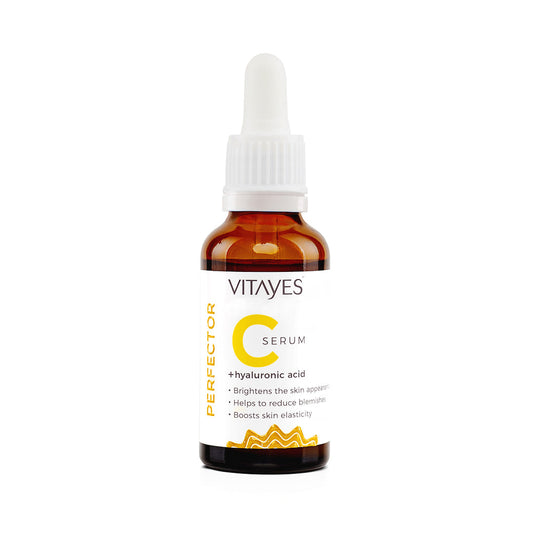 Ekovita Perfector Vitamin C Serum 10% in einer eleganten Flasche, ideal für die Gesichtspflege.
