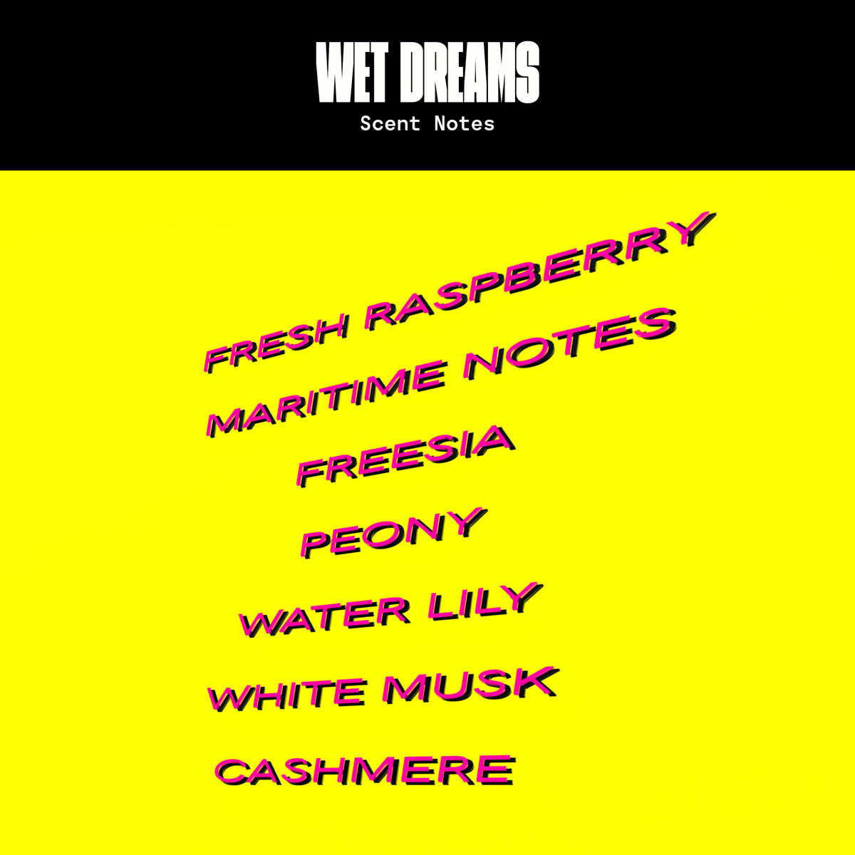 Detailansicht der WET DREAMS Verpackung, die die natürliche Eleganz des Premium Parfums widerspiegelt.