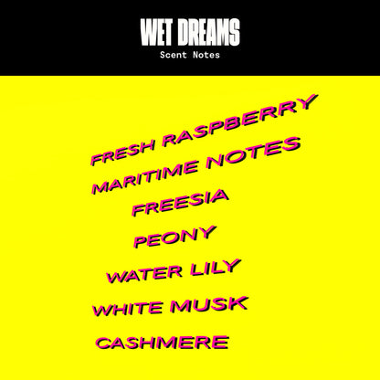 Detailansicht der WET DREAMS Verpackung, die die natürliche Eleganz des Premium Parfums widerspiegelt.