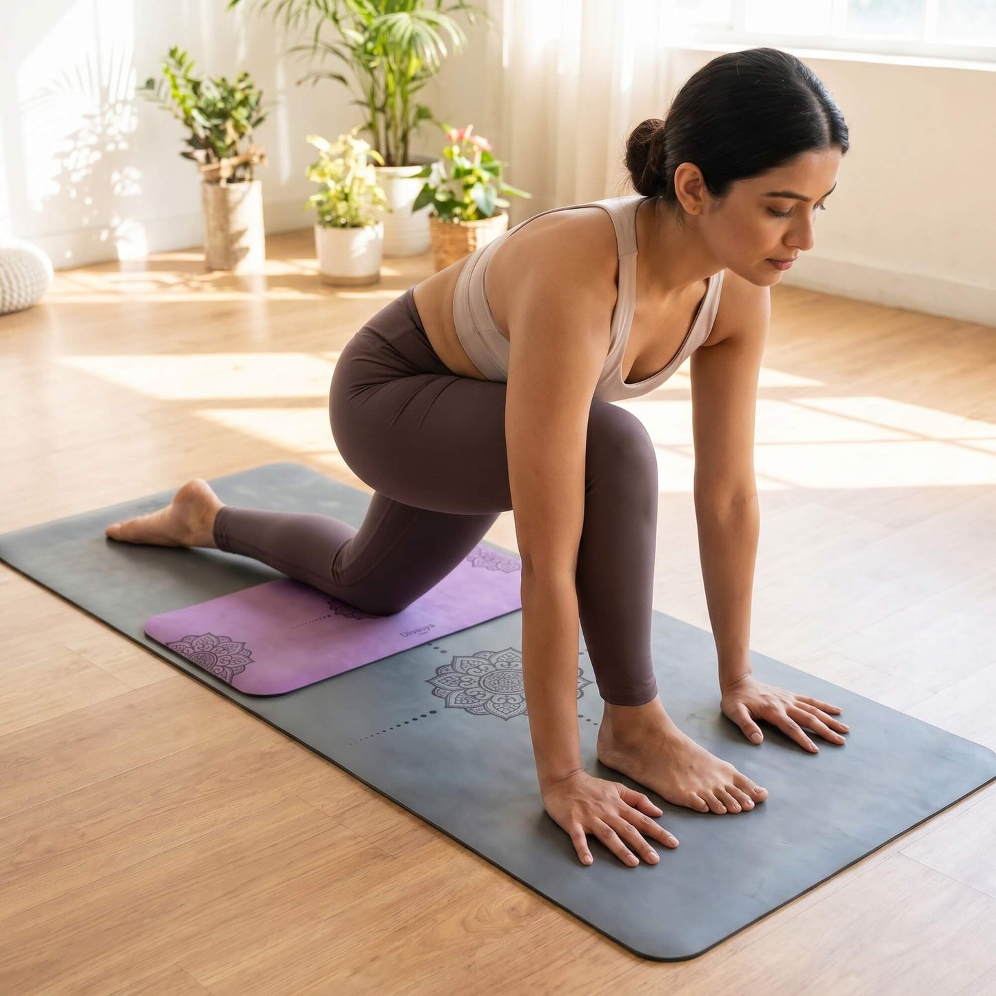 Yoga Knie Pad aus Naturkautschuk, extra breit & lang (64 x 33cm)