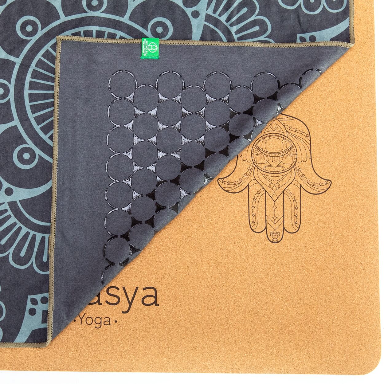 Yoga Handtuch rutschfest aus recycelter Mikrofaser & Silikon-Struktur auf der Unterseite