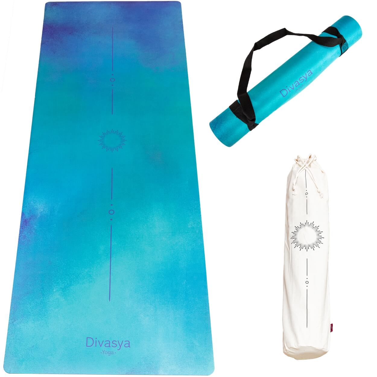 Nachhaltige Yogamatte aus Naturkautschuk & recycelter Mikrofaser Rainbow Yogi