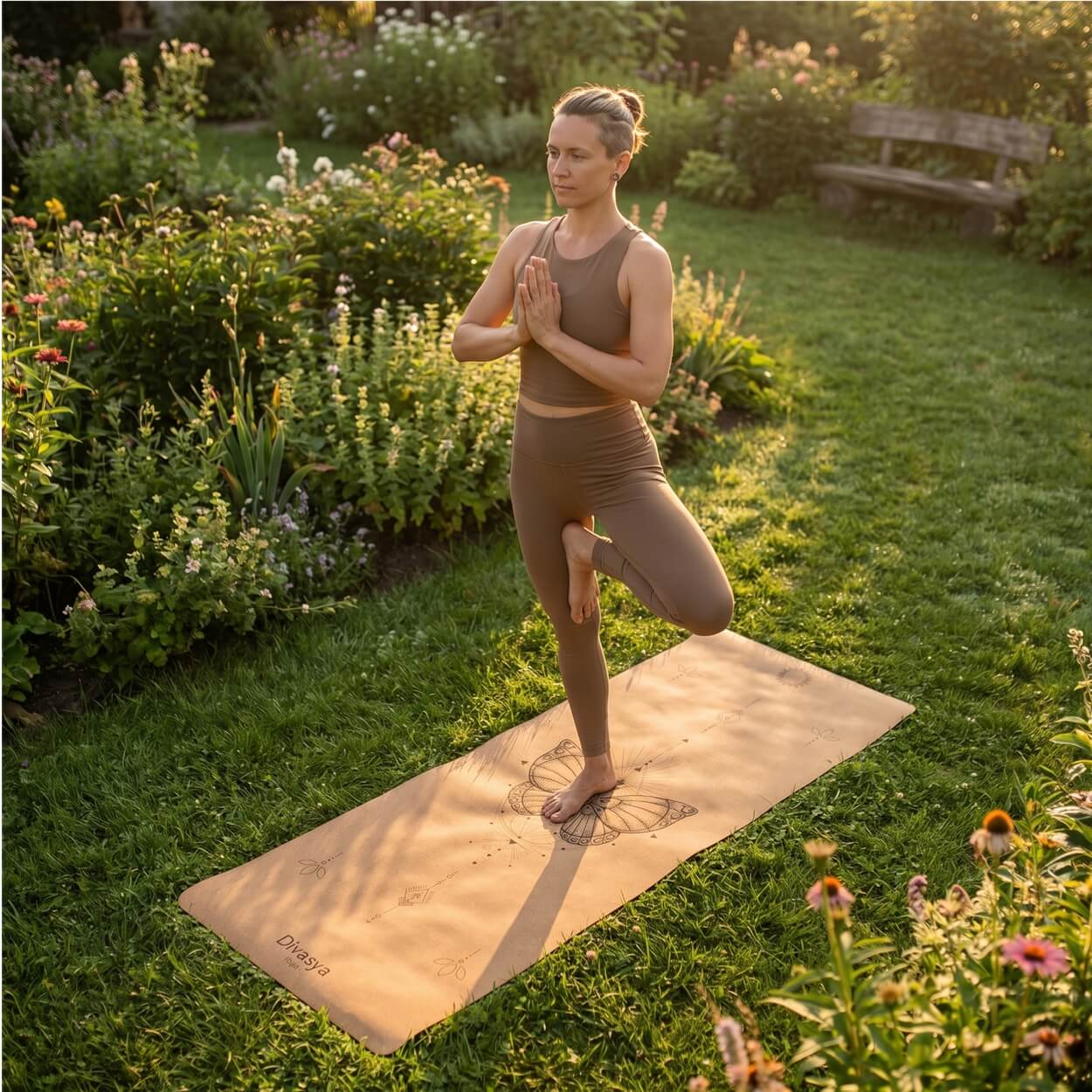 Yogamatte Kork: 100% natürlich | Portugal-Kork & Kautschuk | mit Schutzhülle