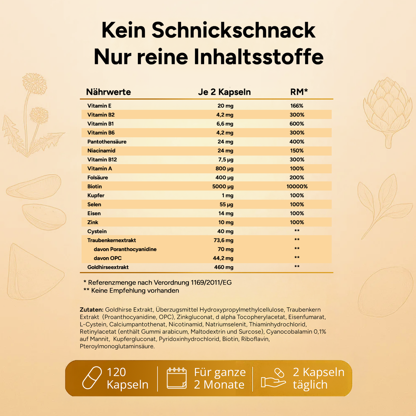 Anwendung der Hair-Power Vitamine: Eine Kapsel wird neben einer Tasse Wasser platziert.