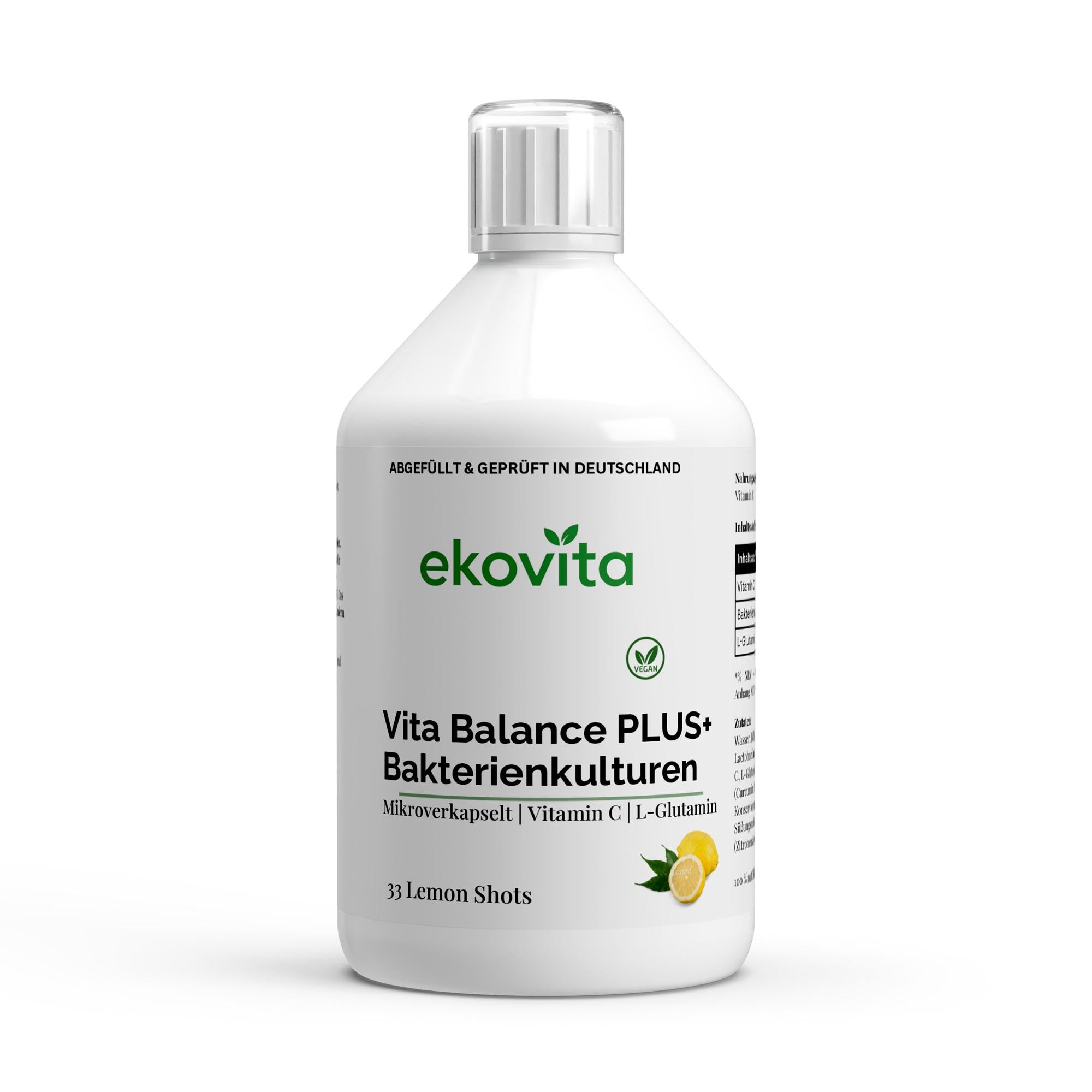 Vita Balance Plus Probiotikum in veganer Verpackung, fördert die Darmflora und das Verdauungssystem.