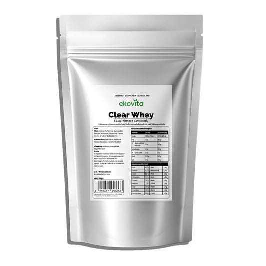 Clear Whey Protein Eistee Zitrone von ChanceToBrand, 500g Verpackung, hochwertiges Proteinpulver für die Muskelregeneration.