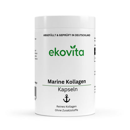 Marine Kollagen Pulver für Haut und Gelenke in einer eleganten Verpackung, ekovita Premium Qualität.