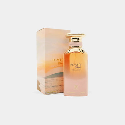 Ahmed Al Maghribi Peachy Peach Eau de Parfum 100ml in eleganter Flasche, fruchtiger Duft für luxuriöse Momente