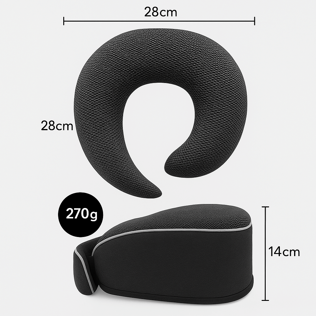 Komfortables Nackenkissen, perfekt für Reisen nach einer Haartransplantation gestaltet.