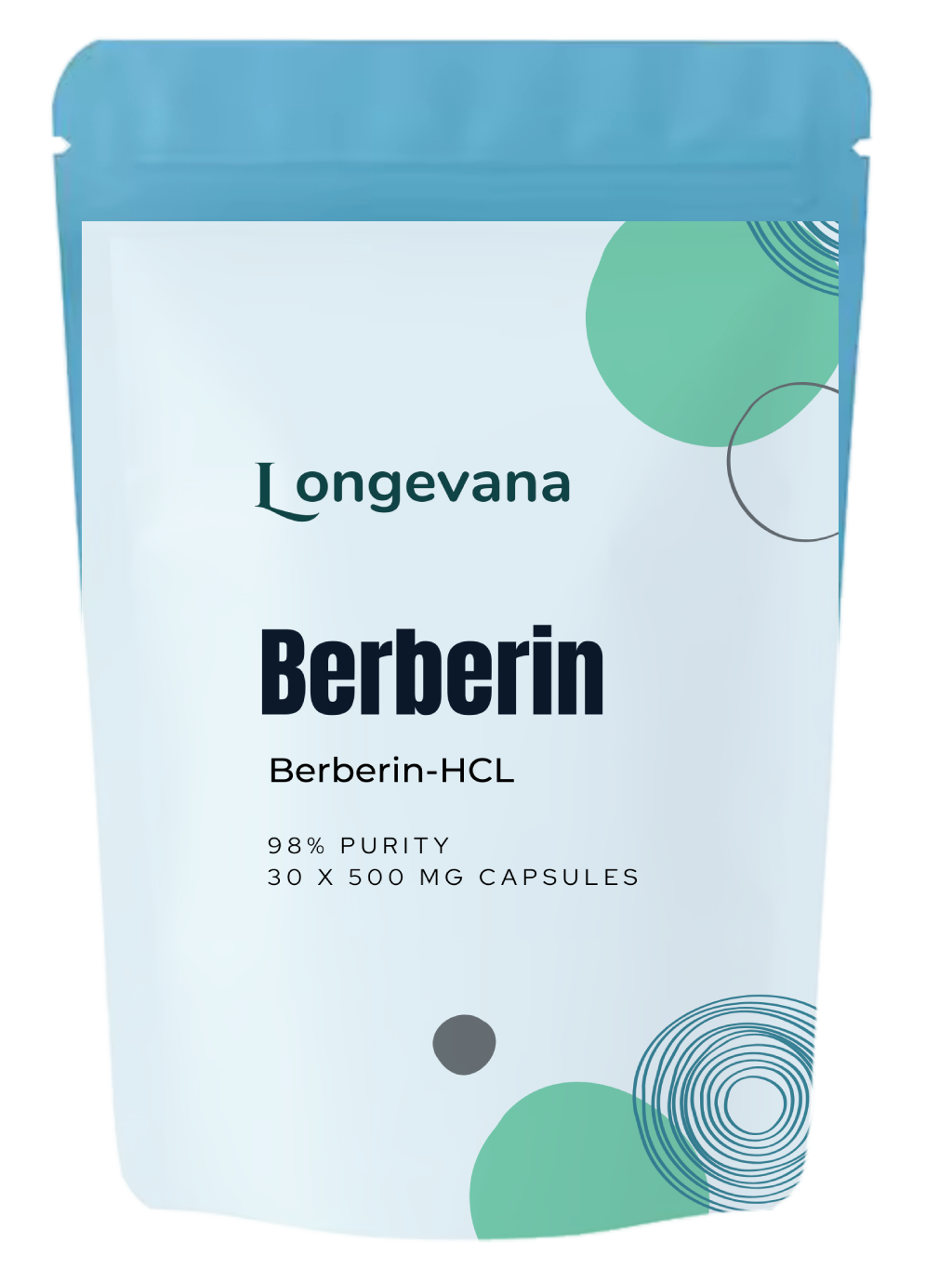 Hochdosierte Berberin 99% Kapseln von ekovita in einer transparenten Flasche, Laborgeprüft, für optimale Gesundheit.