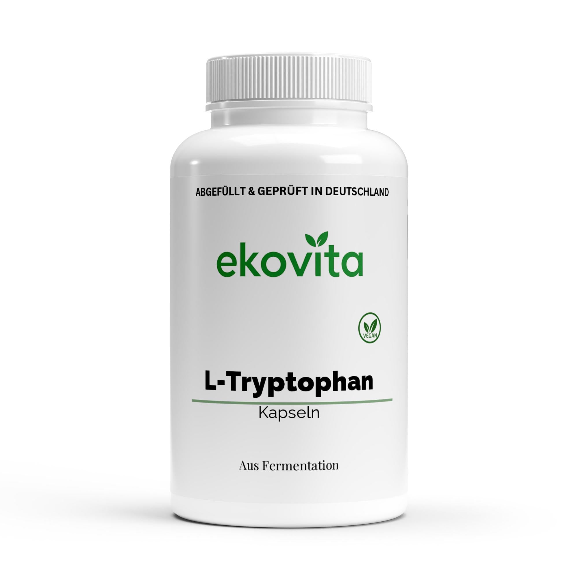 L-Tryptophan Kapseln von ekovita in Premium Qualität für Entspannung und besseren Schlaf.