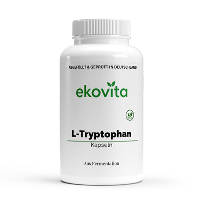 L-Tryptophan Kapseln von ChanceToBrand in einer transparenten Verpackung für gesunden Schlaf.