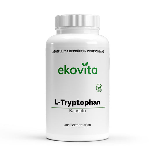 L-Tryptophan Kapseln von ChanceToBrand in einer transparenten Verpackung für gesunden Schlaf.