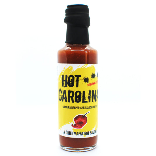 Chili Mafia Hot Carolina von Pikantista in 100ml Flasche, ideal für scharfe Soßenliebhaber.