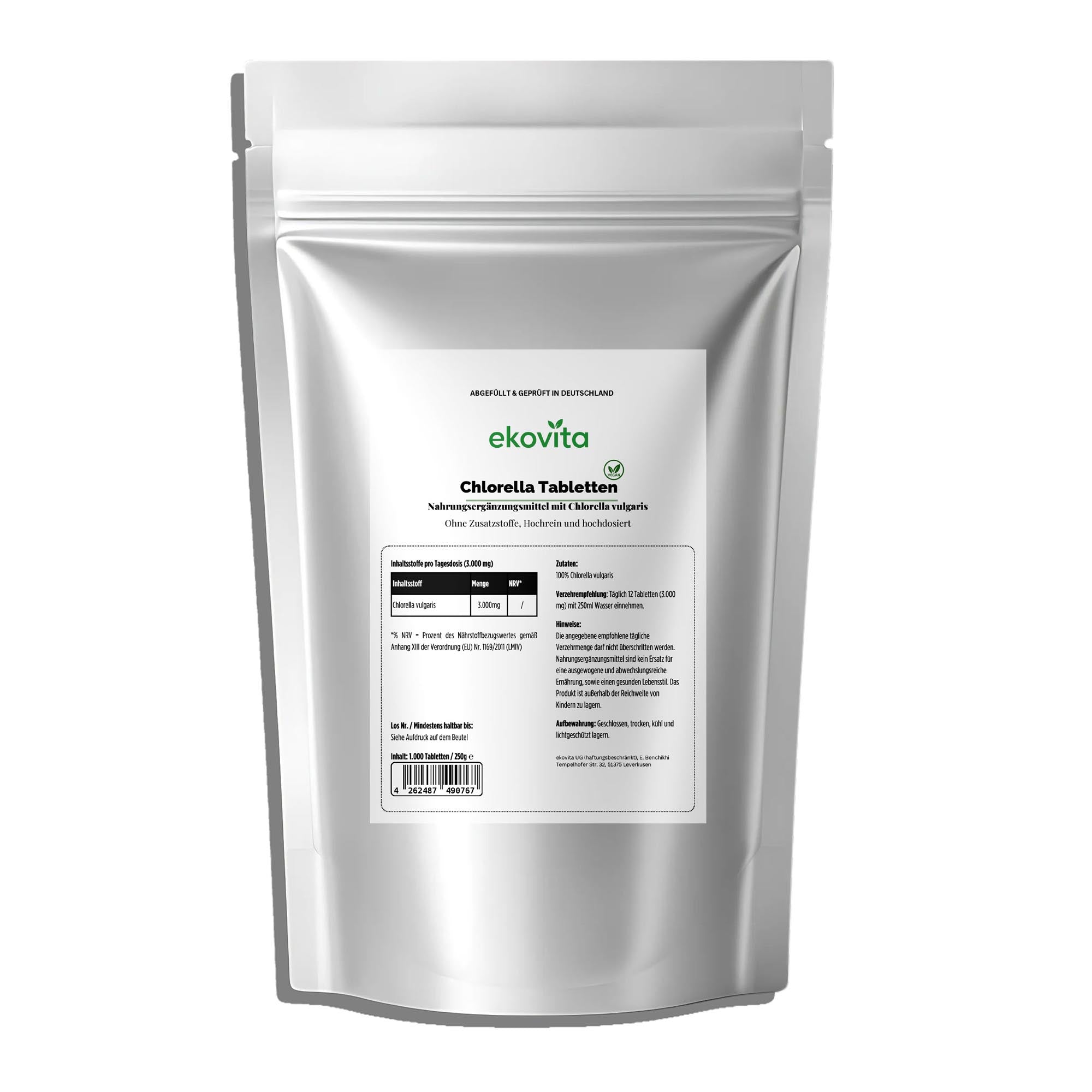Hochdosierte Chlorella Tabletten von ChanceToBrand, ideal zur Unterstützung des Immunsystems.