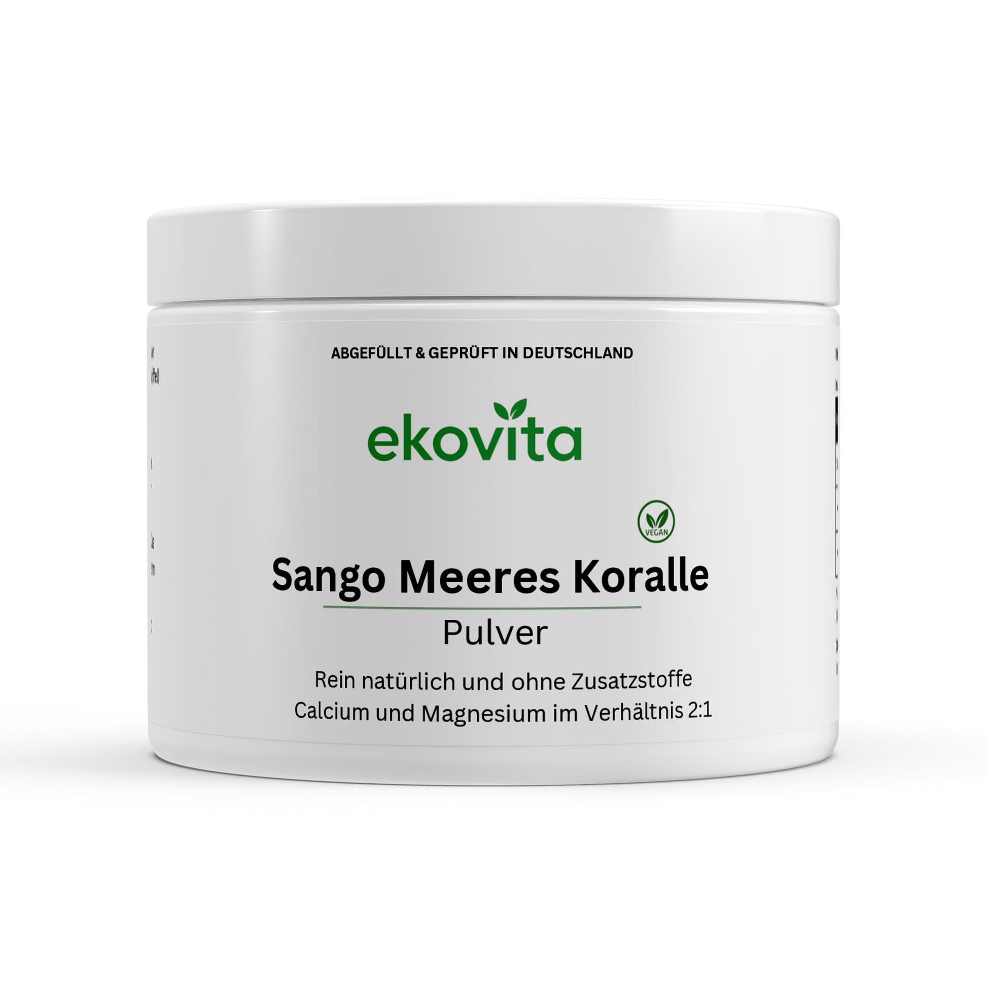 Sango Meereskoralle Pulver 250g in einer eleganten Verpackung für natürliche Gesundheit.