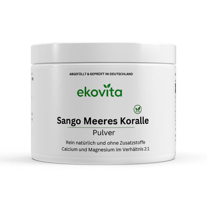 Sango Meereskoralle Pulver 250g in einer eleganten Verpackung für natürliche Gesundheit.
