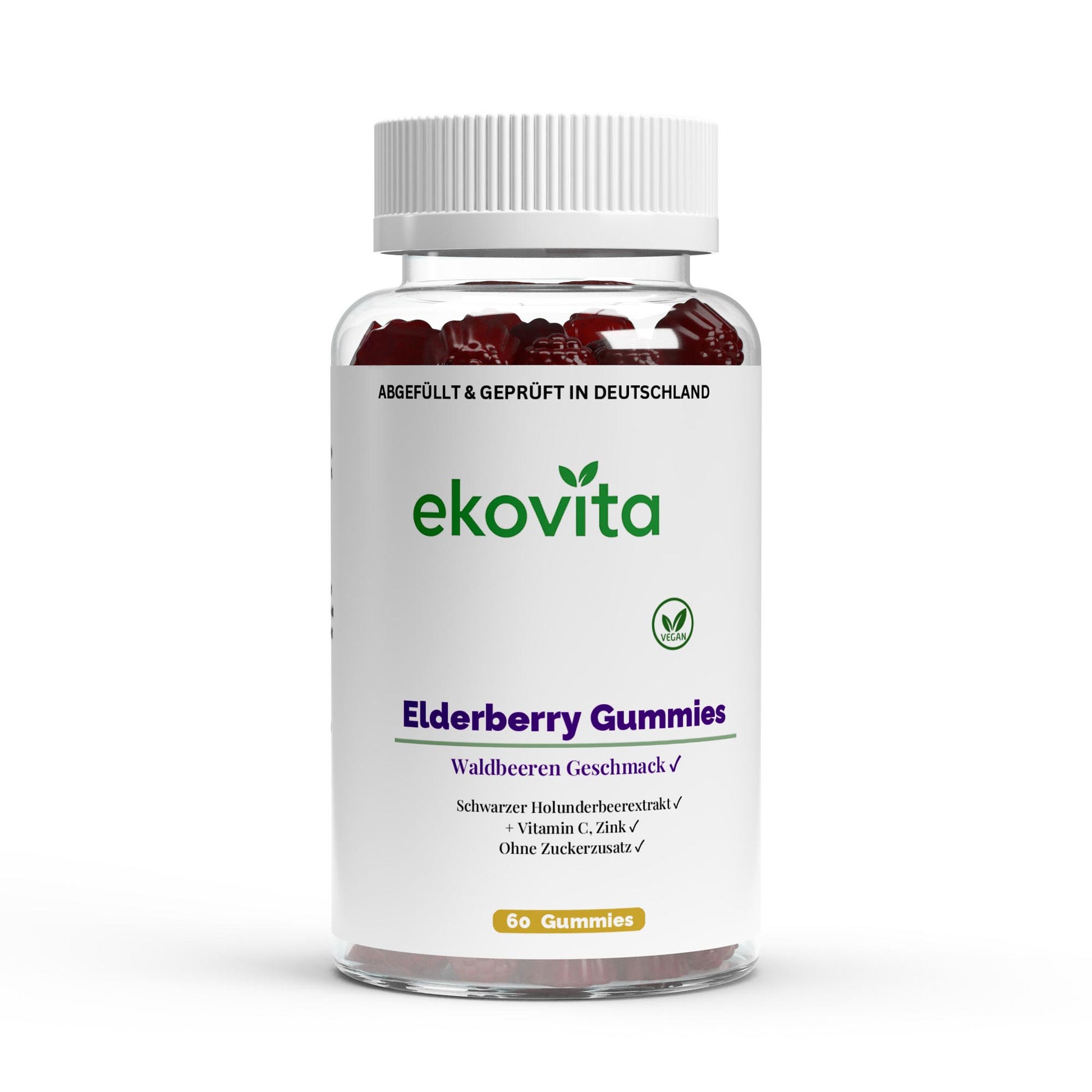 Holunderbeeren Gummies von ChanceToBrand, reich an Vitamin C und Zink zur Unterstützung des Immunsystems.