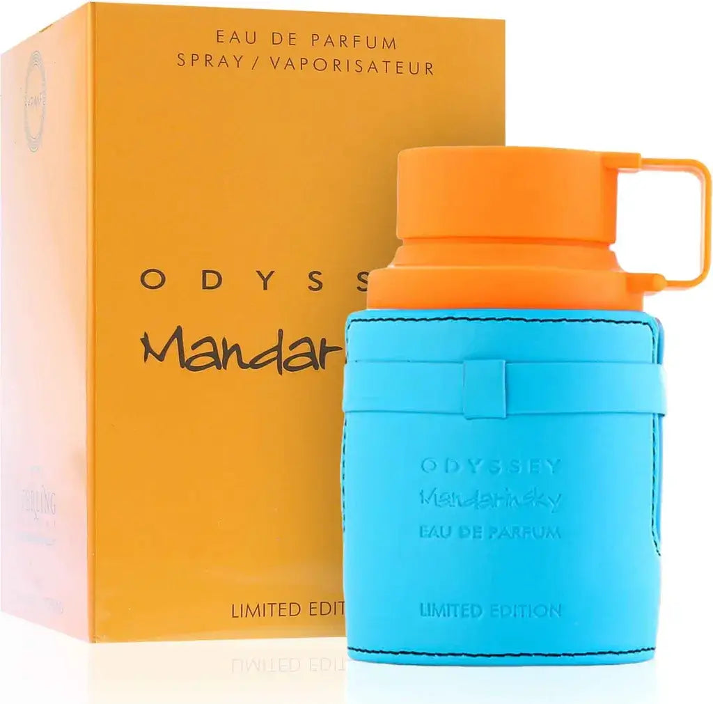Armaf Odyssey Mandarine Sky Eau de Parfum 100ml in eleganter Flasche, ein frischer Unisex Duft für jeden Tag.